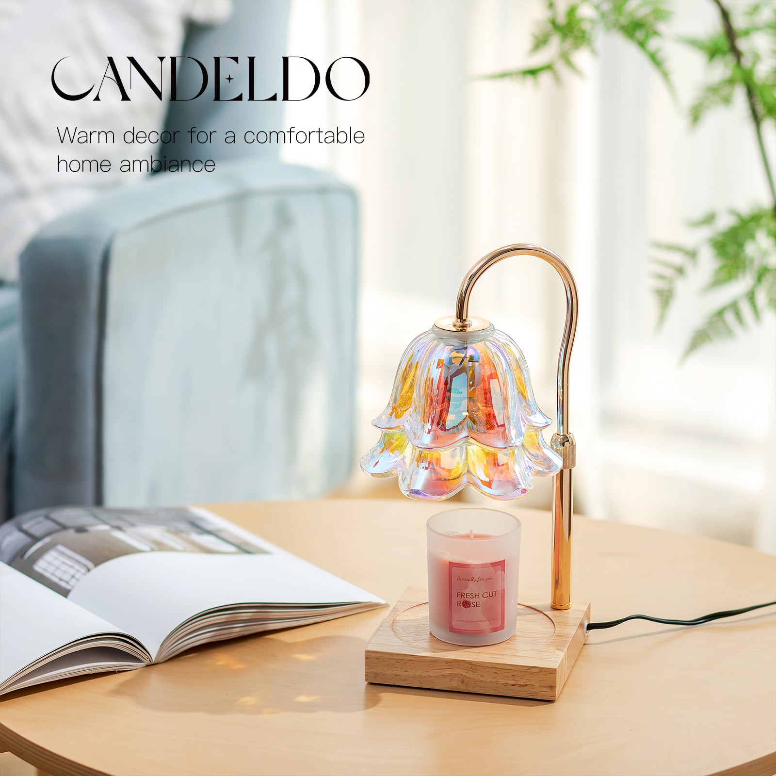 Candeldo en fonctionnement chauffant une bougie en pot pour diffusion sûre
