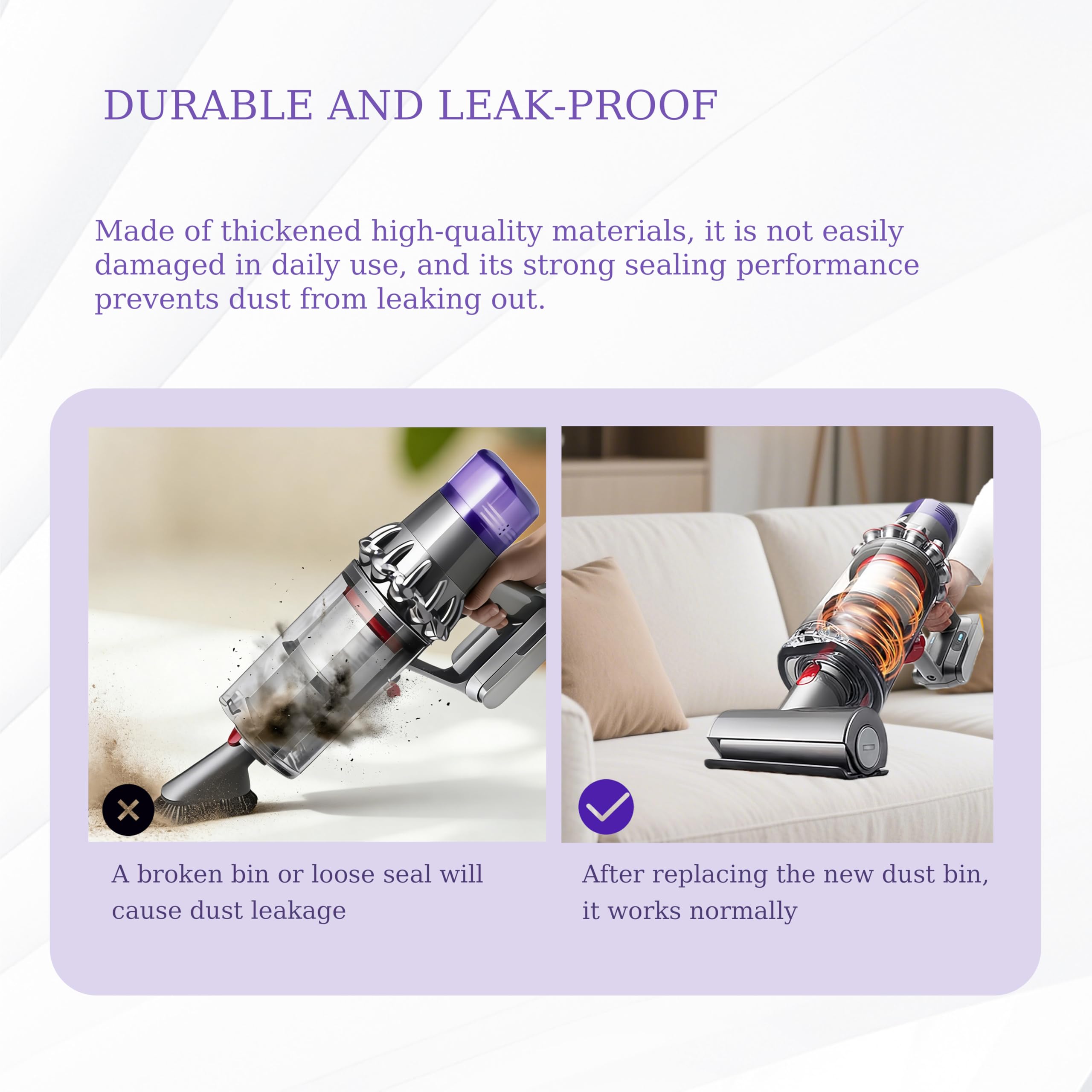 CandgFun bac installé dans un Dyson V11 pour restauration d'aspiration