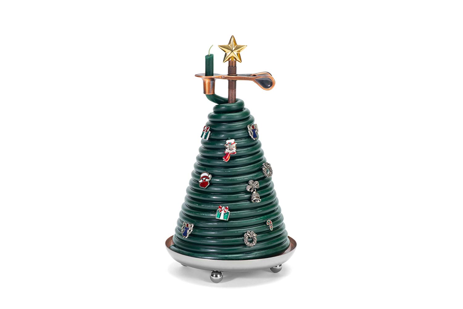 Candle by the Hour bougie sapin face montrant le moulage décoratif et effet chaleureux