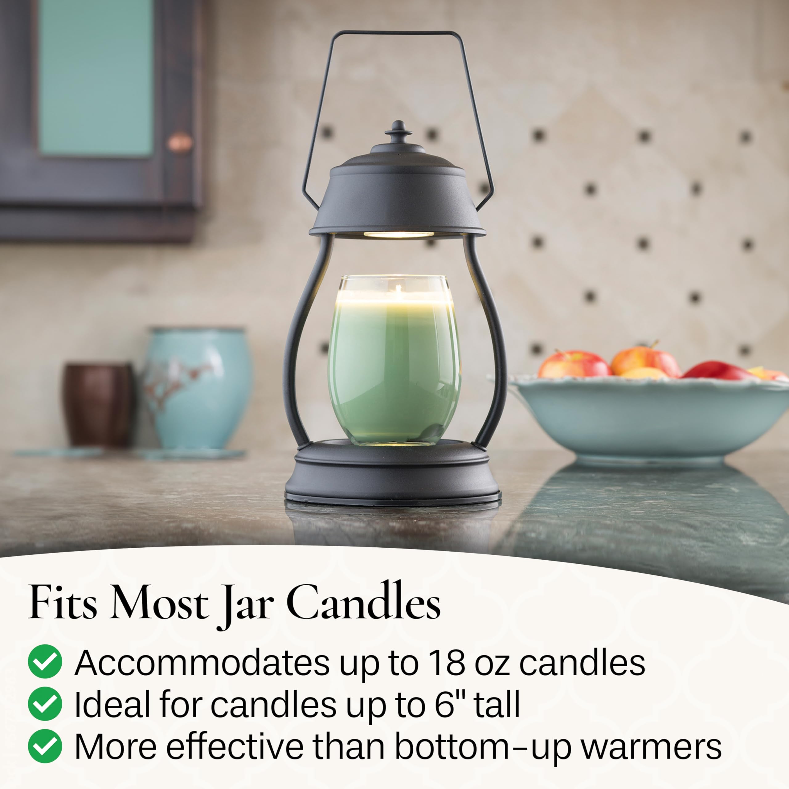 Candle Warmers finition noir mat stylise intérieur et s'harmonise facilement