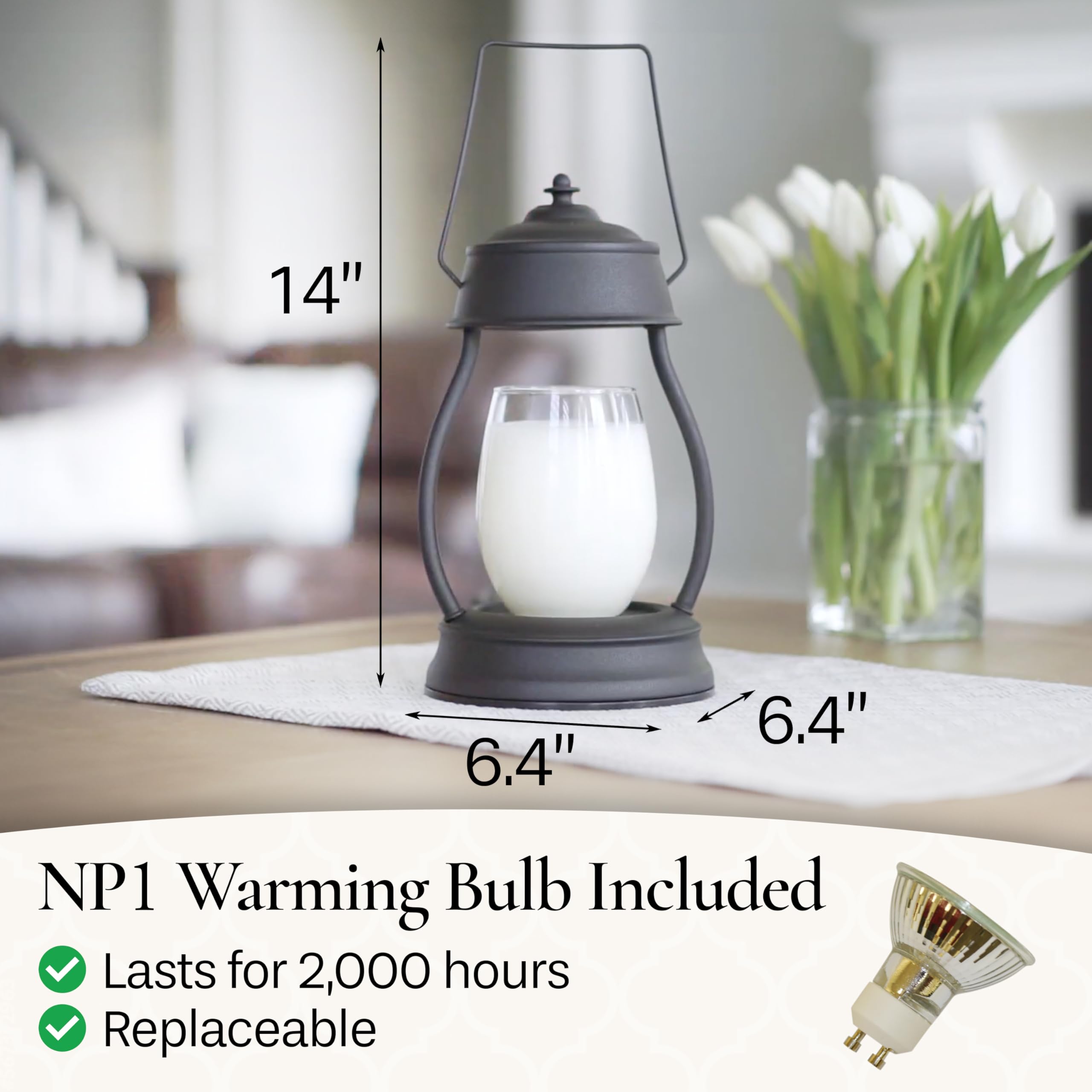 Candle Warmers vue rapprochée de la surface de cire fondue et parfum actif