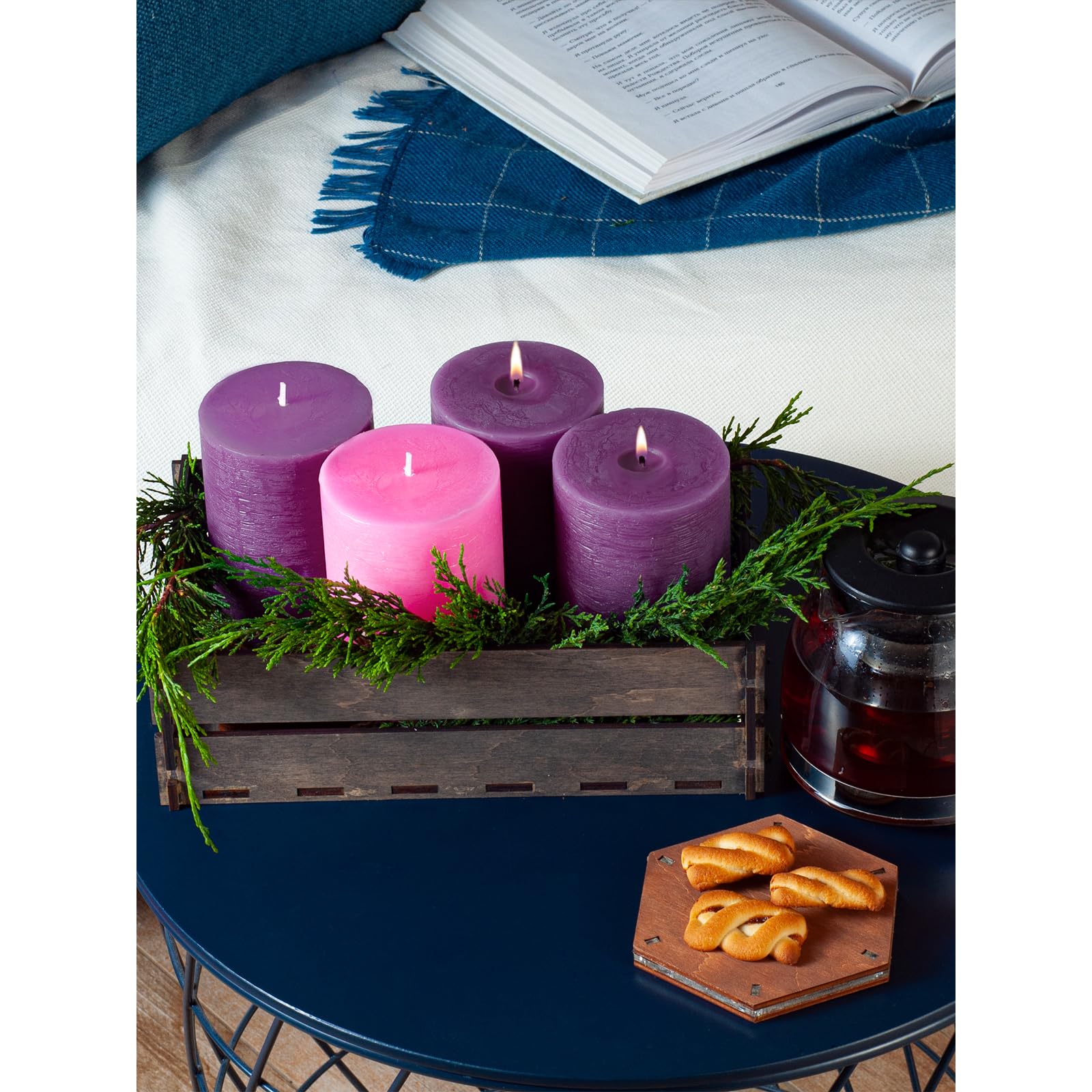 CANDWAX bougie rose isolée, couleur fidèle et esthétique douce