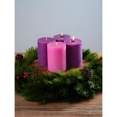 CANDWAX bougies dans une couronne de l'Avent, ambiance traditionnelle