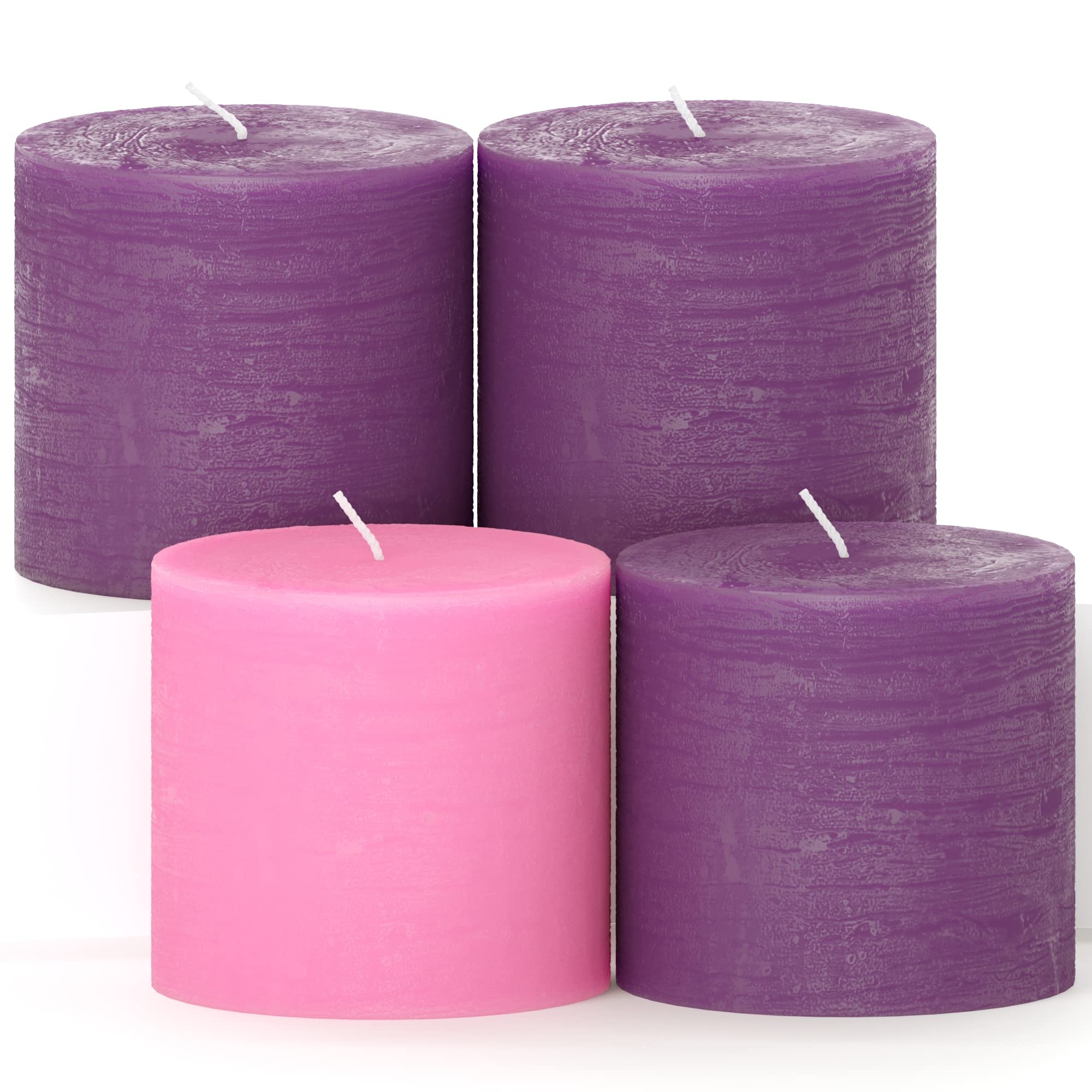 CANDWAX ensemble de 4 bougies devant, présentation soignée et décorative