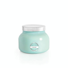 Capri Blue pot en verre aqua face montrant couleur et design, apporte style décoratif
