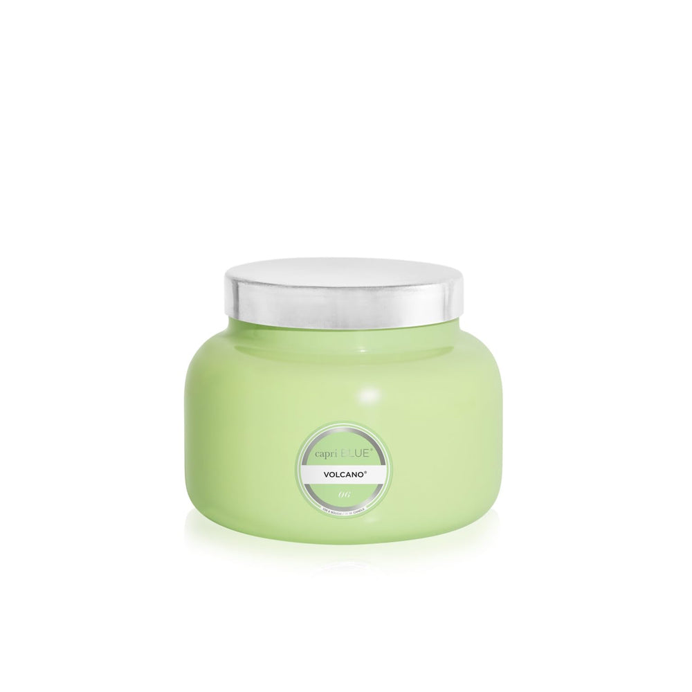 Capri Blue bougie Volcano vue de face pour décoration et parfum durable