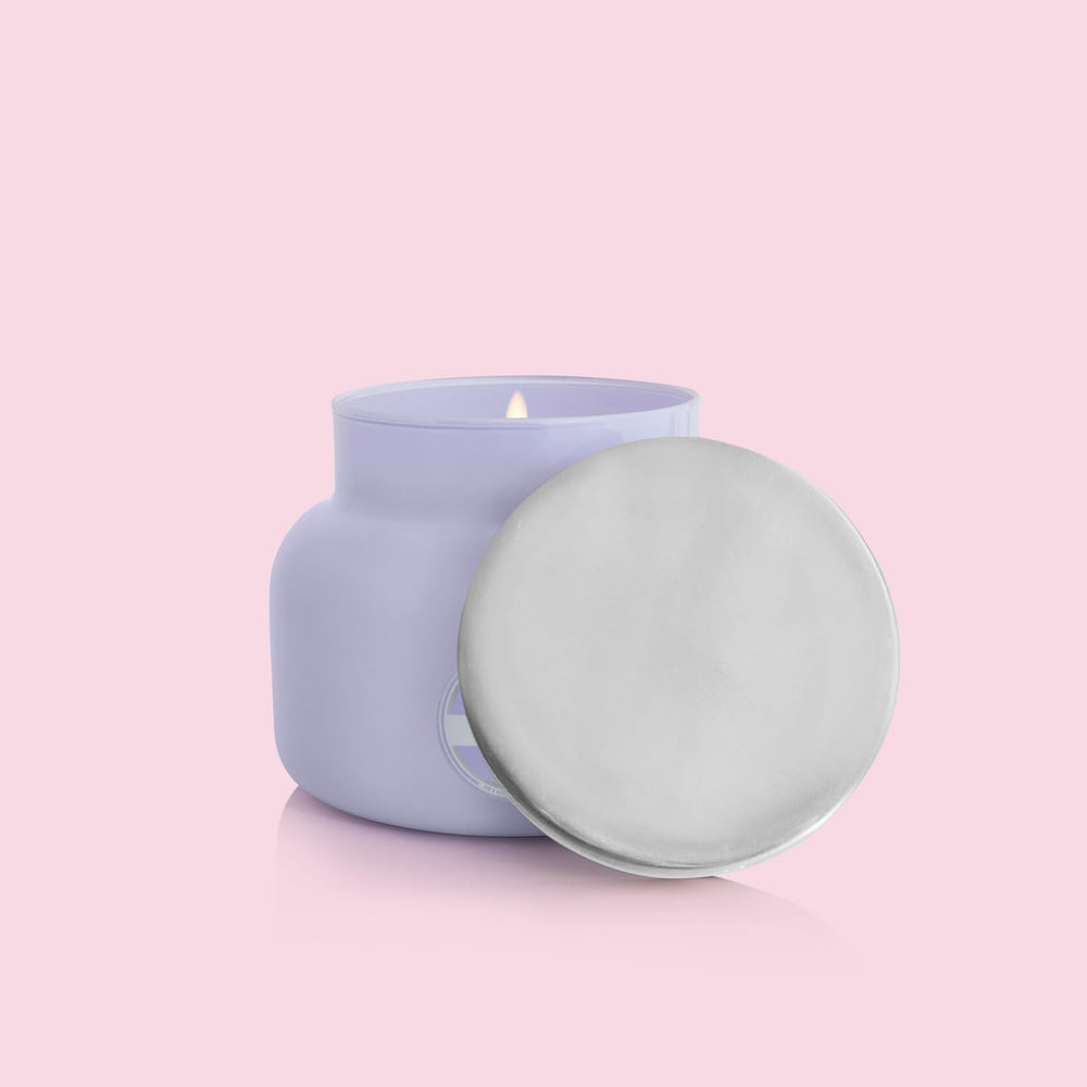 Capri Blue pot lavande réutilisé en vase, seconde vie pratique et décorative