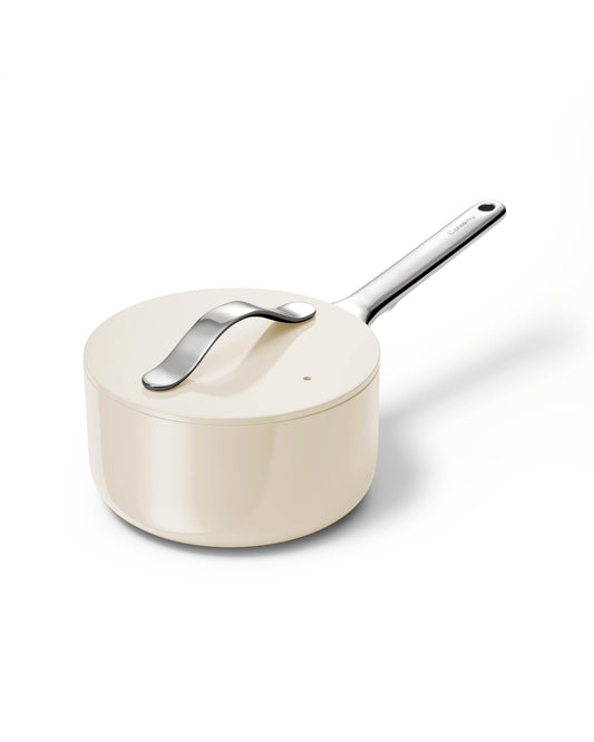 Caraway casserole 1,75 qt vue avant montrant finition élégante et gain de place