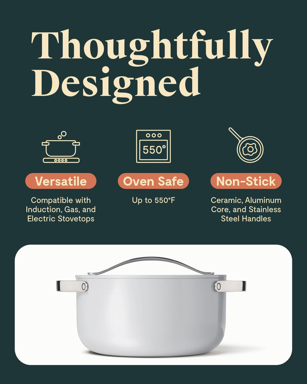 Caraway cocotte en cuisine mijotant un ragoût pour cuisson uniforme