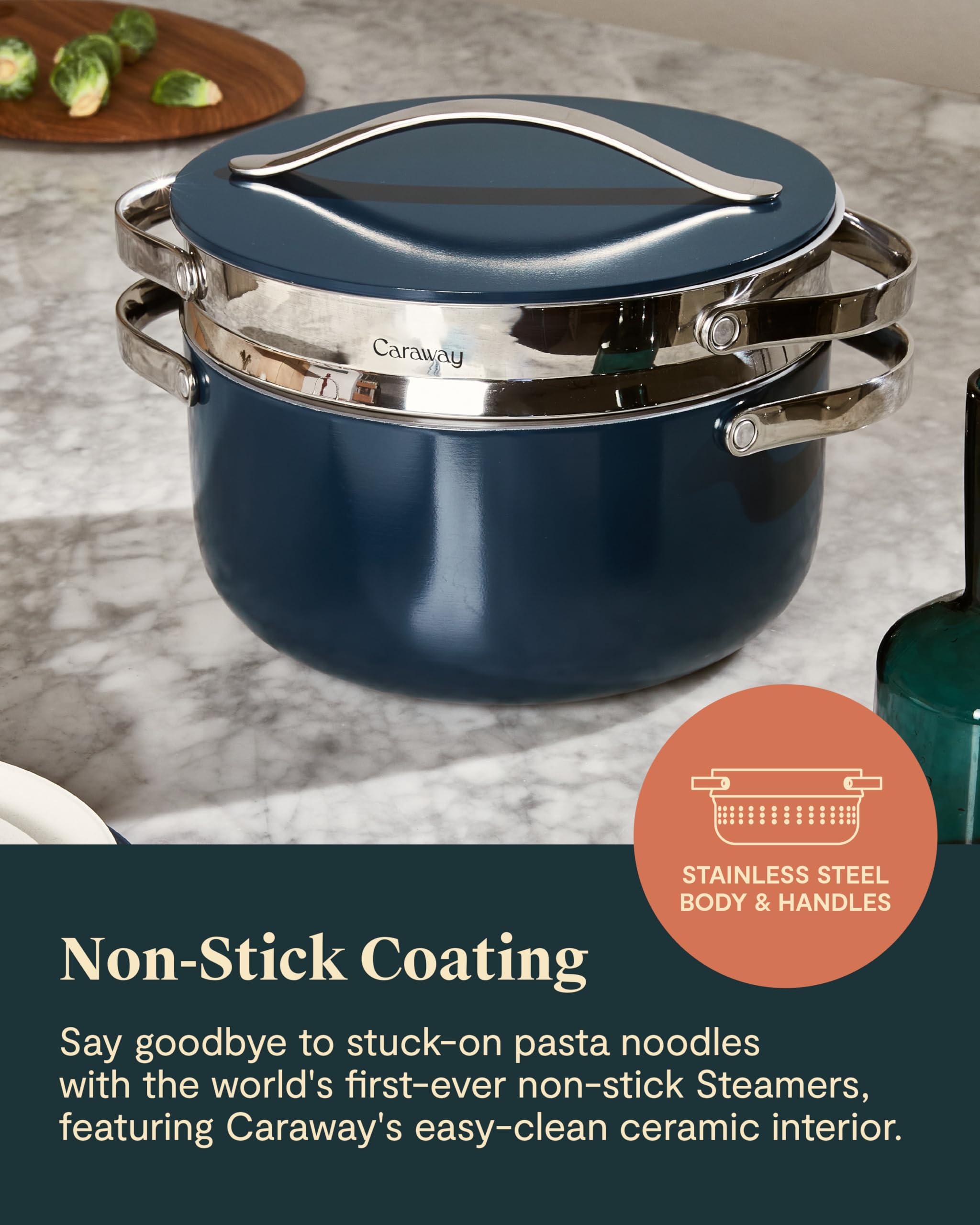 Caraway steamer vapeur cuisant légumes couleurs vives et nutriments préservés