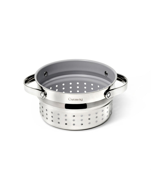 Caraway steamer vue frontale montrant design robuste et finition inox