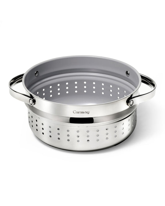 Caraway steamer vue face avant montrant design et poignées sécurisées