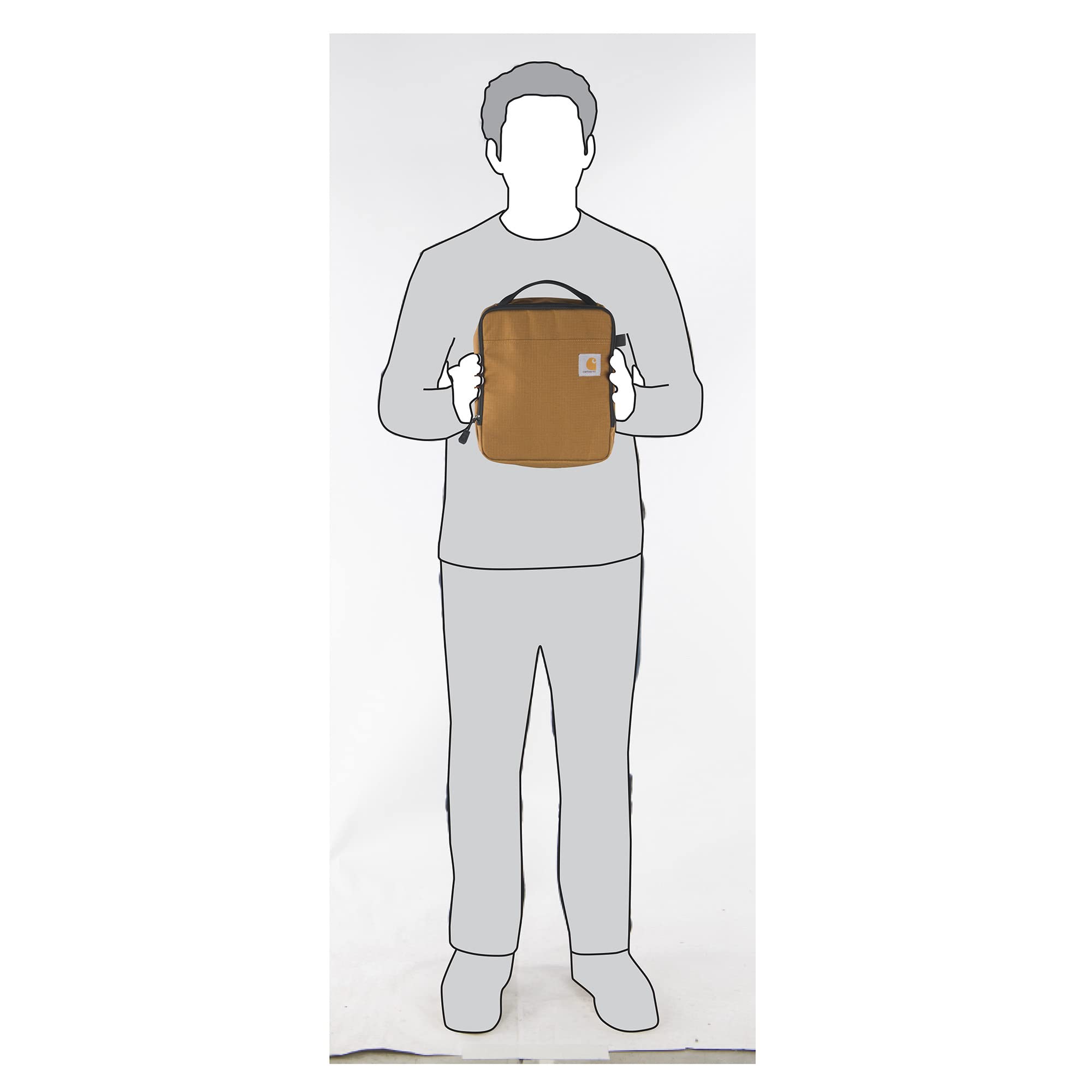 Carhartt comparaison taille avec une main pour visualiser compacité et transport