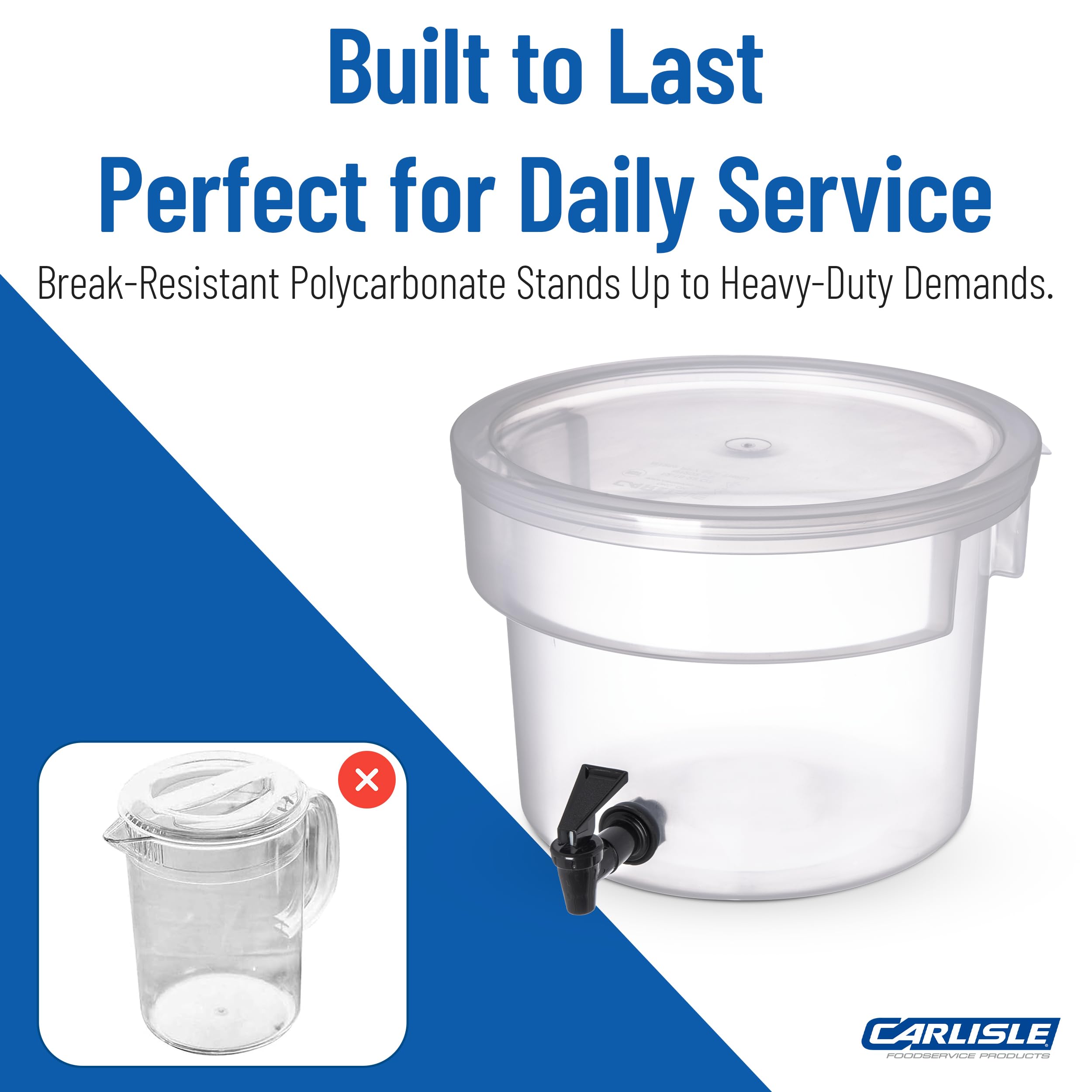 Carlisle distributeur en usage sur buffet facilitant service en libre-service
