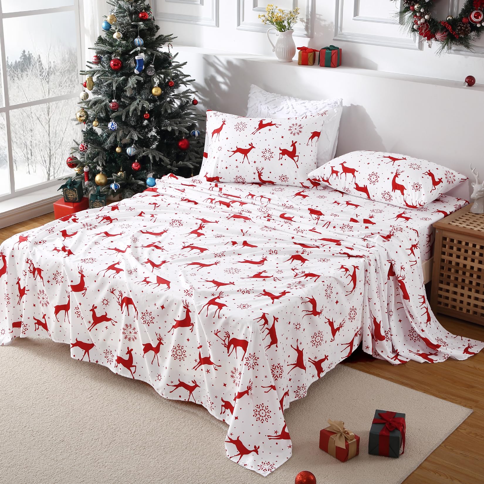 CAROMIO lit décoré pour Noël, atmosphère cosy et accueillante