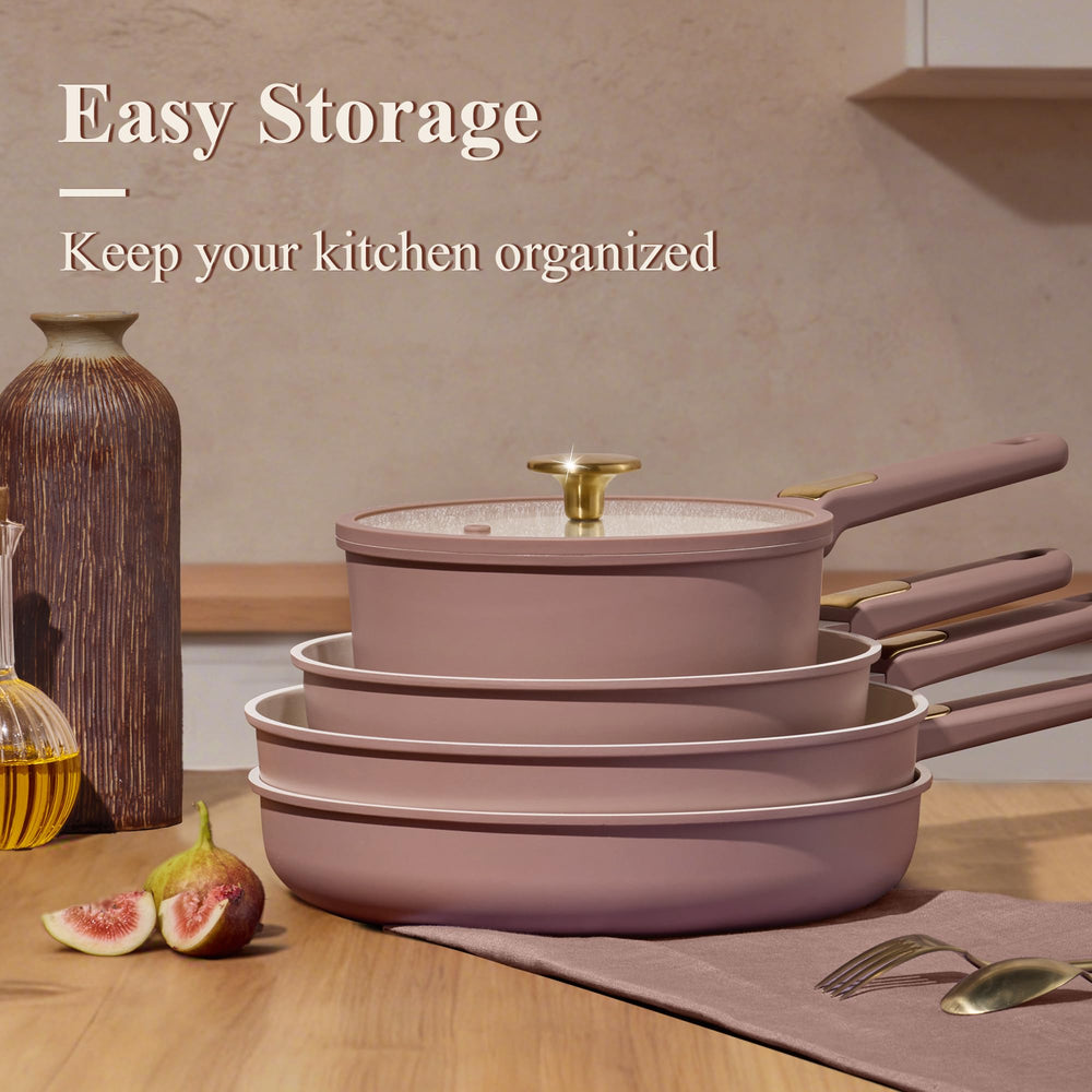 CAROTE accessoires inclus louche spatule et protège-poêles pour rangement sûr