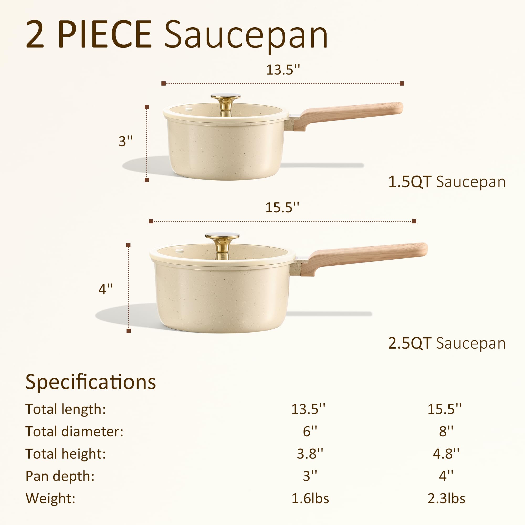 CAROTE casserole 2,5 qt face avant adaptée portions familiales