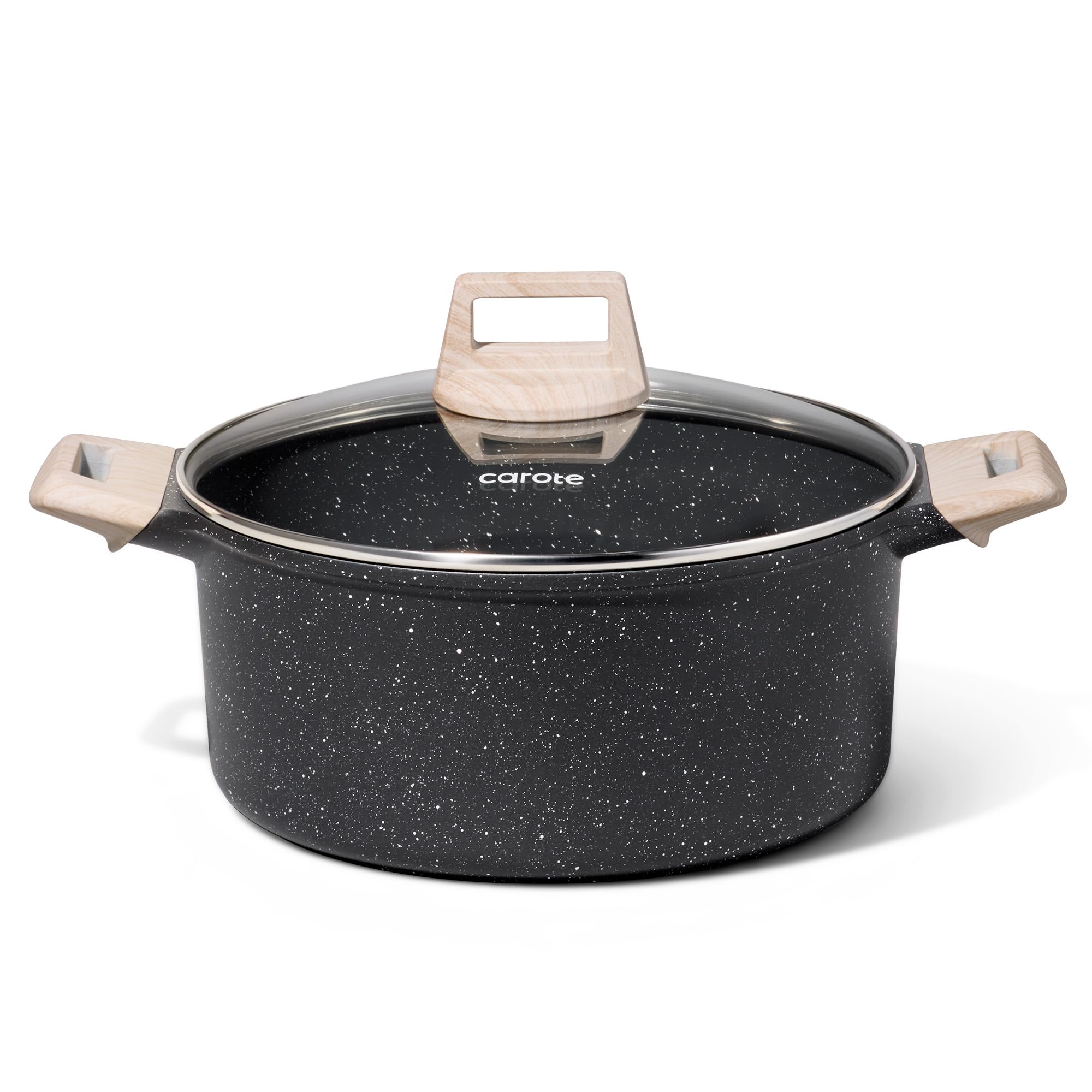 CAROTE casserole face avant noire granit montrant design robuste et couvercle