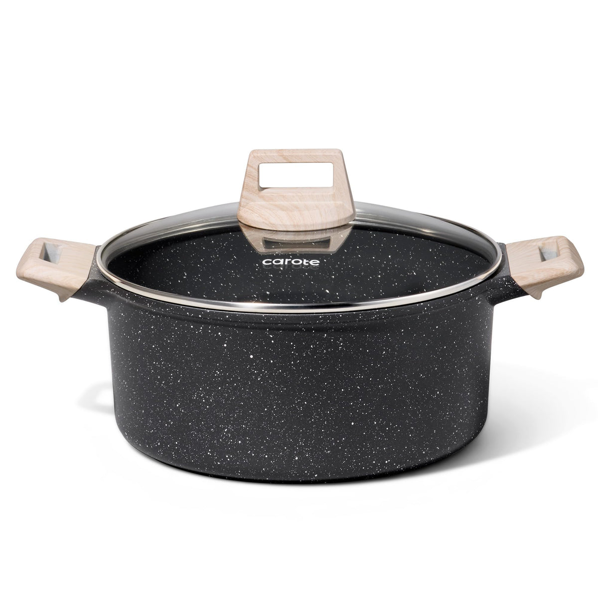 CAROTE casserole face avant noire granit montrant design robuste et couvercle