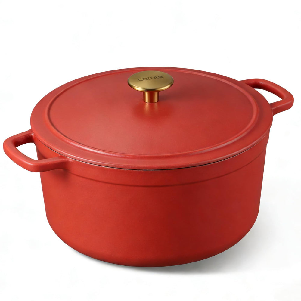 CAROTE cocotte face 5QT montrant finition et capacité, idéal pour repas familiaux