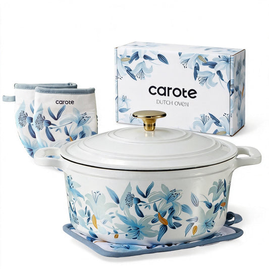 CAROTE cocotte face avant à motif floral, belle présentation et cuisson efficace