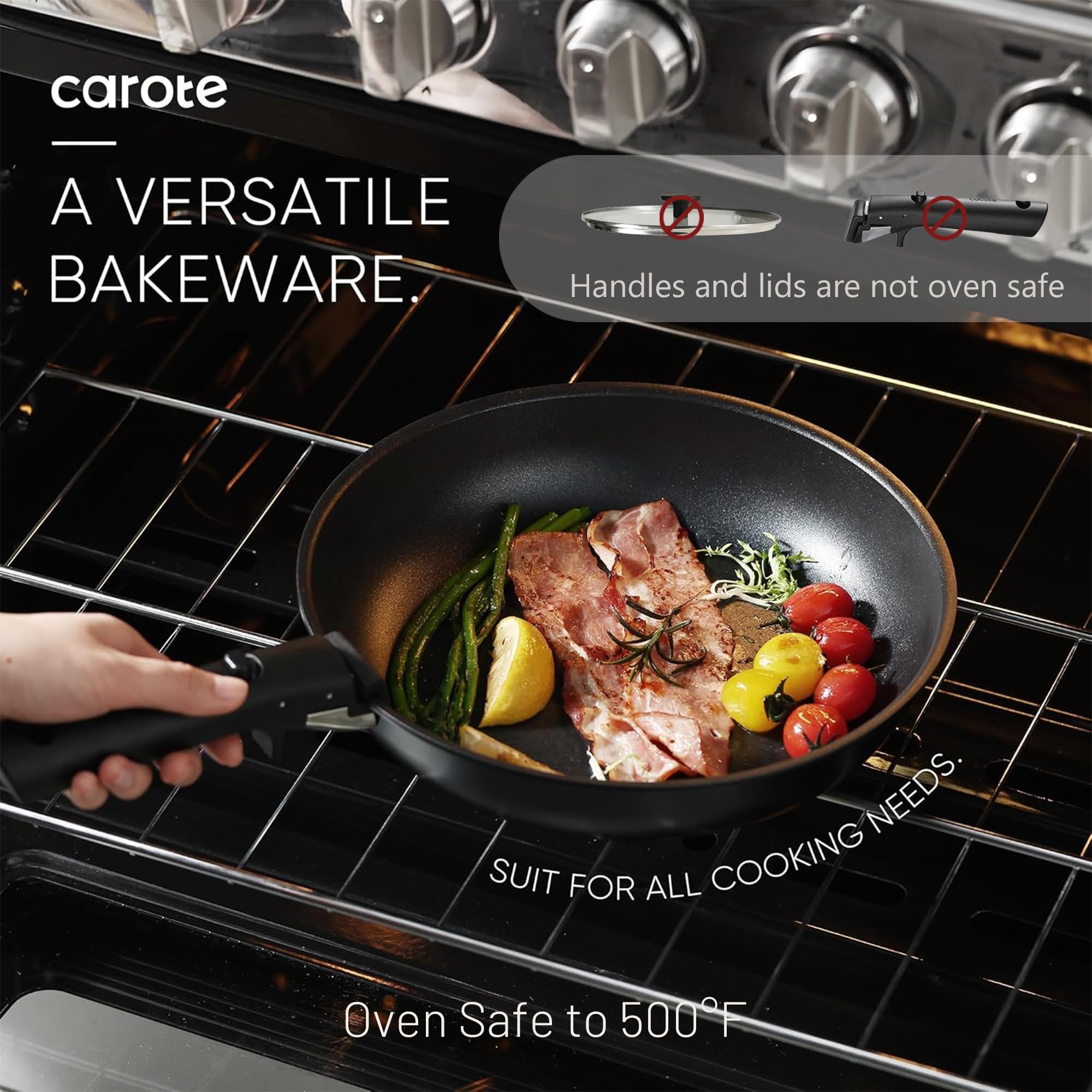 CAROTE couvercles en verre permettant surveillance cuisson