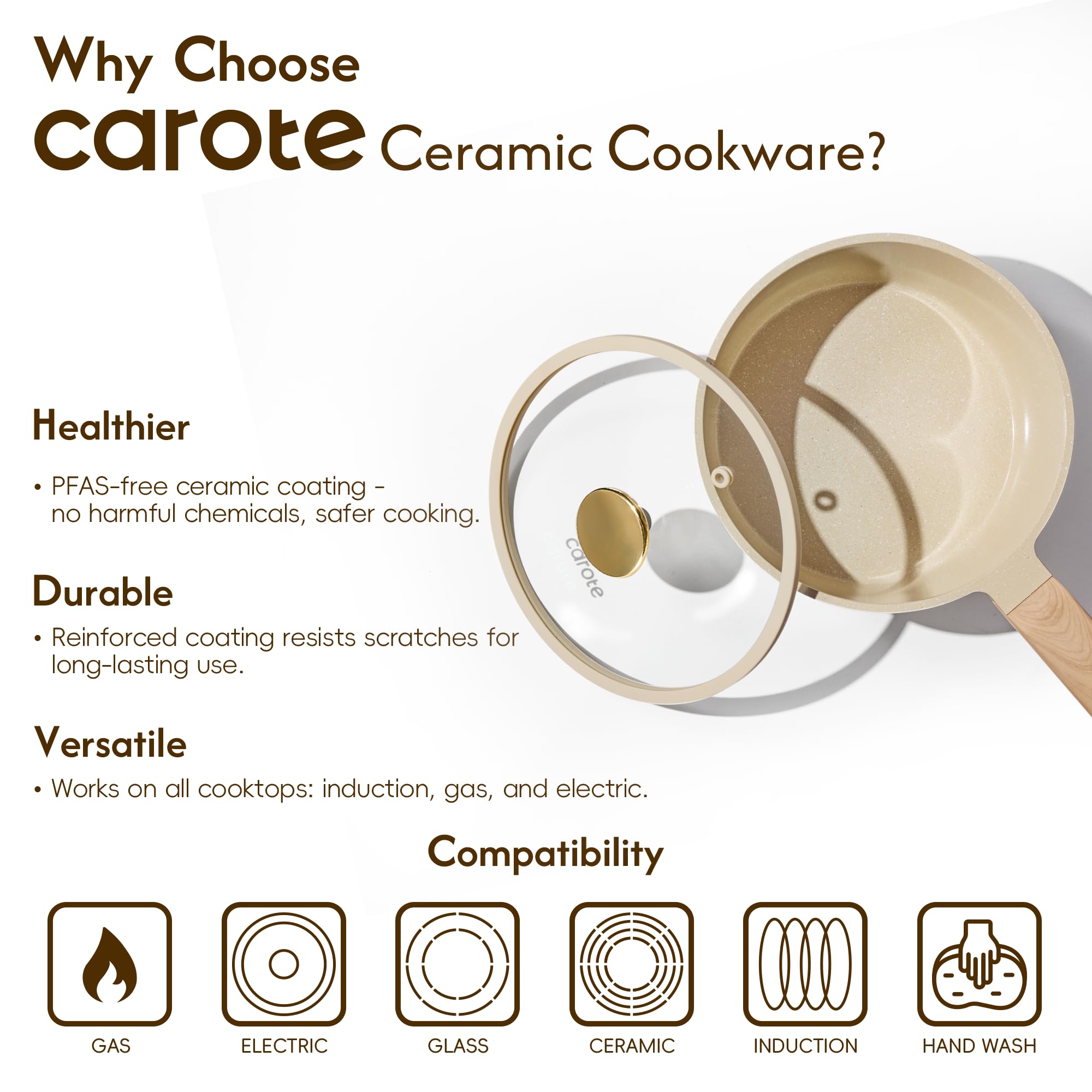 CAROTE couvercles en verre sur casseroles permettant surveillance sans perte