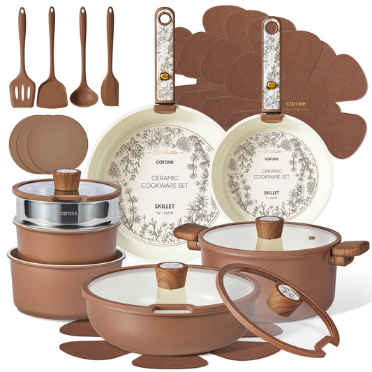 CAROTE ensemble 25 pièces face avant montrant variétés et gain de place