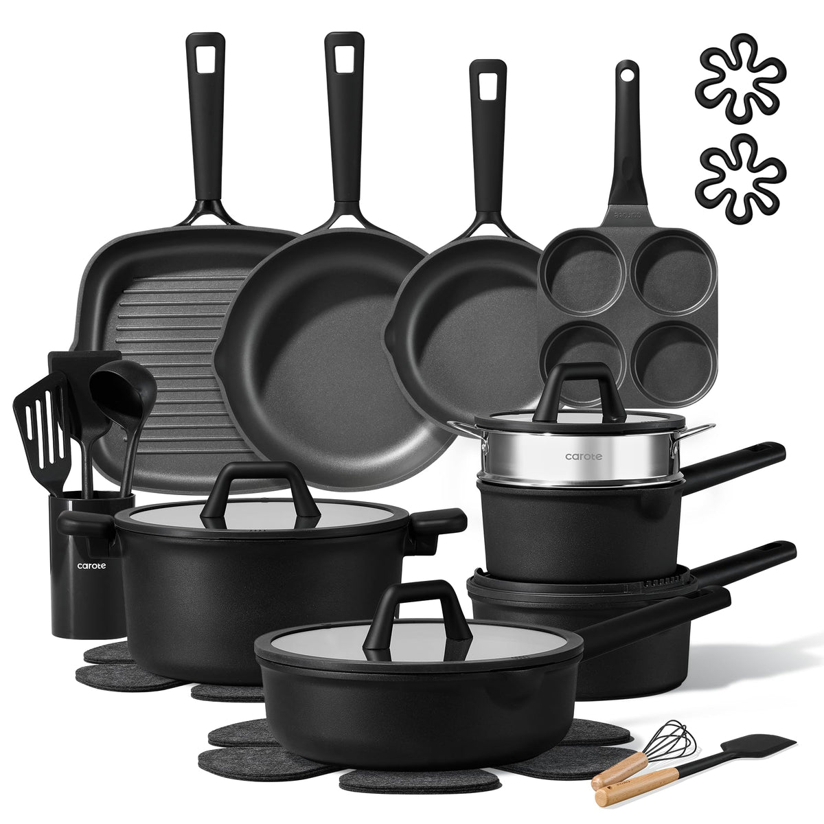 CAROTE ensemble devant packaging montrant toutes les pièces pour une cuisine complète