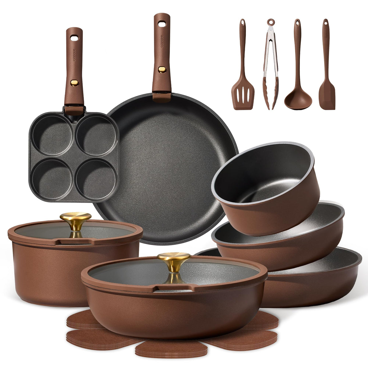 CAROTE face du coffret 21 pièces montrant contenu et gain de place