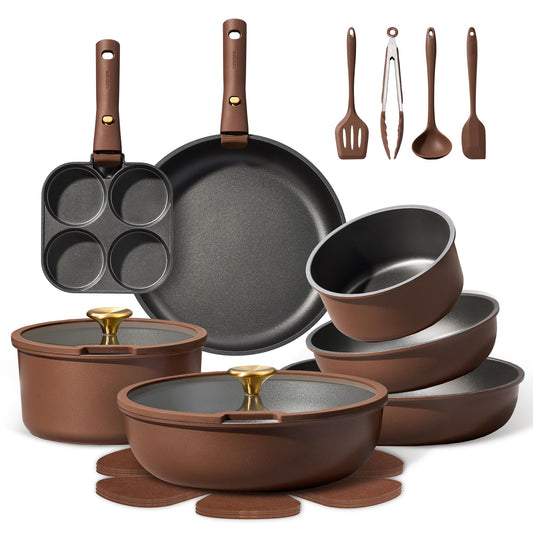 CAROTE face du coffret 21 pièces montrant contenu et gain de place