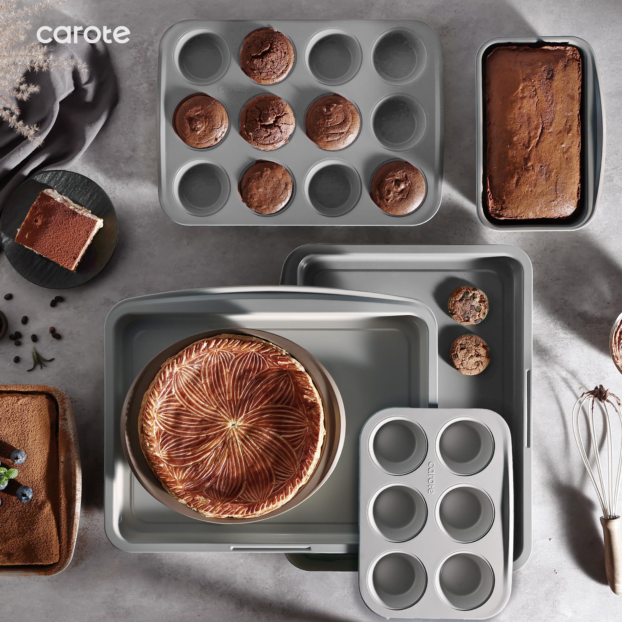 CAROTE moules muffins 6 et 12 cavités, cuisson uniforme et portions régulières