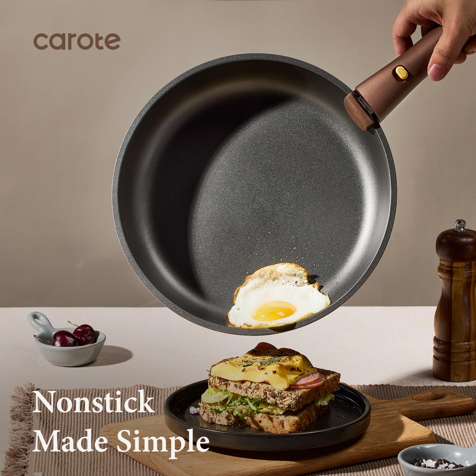 CAROTE poêle 12" vue frontale pour saisies rapides et homogènes
