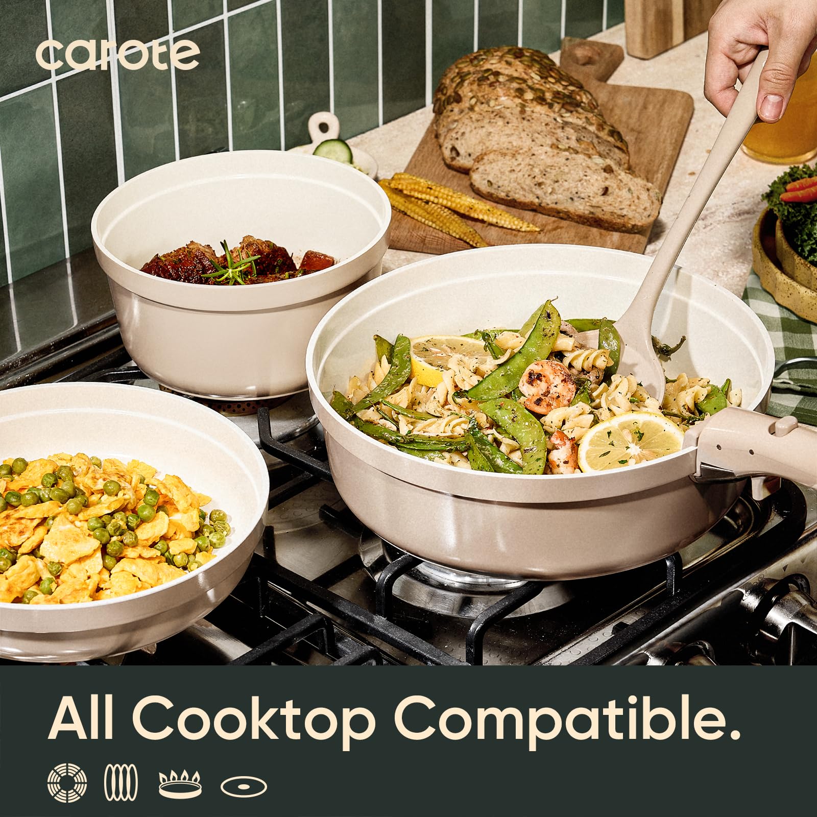 CAROTE scène de cuisine lifestyle illustrant cuisson polyvalente au quotidien