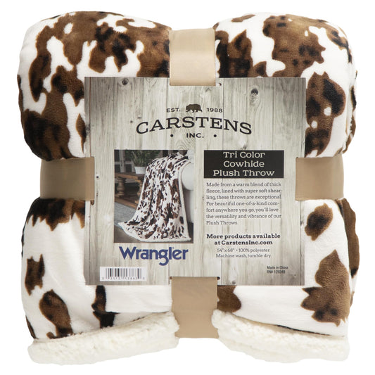 Carstens plaid face avant tri-color cowhide pour style chaleureux
