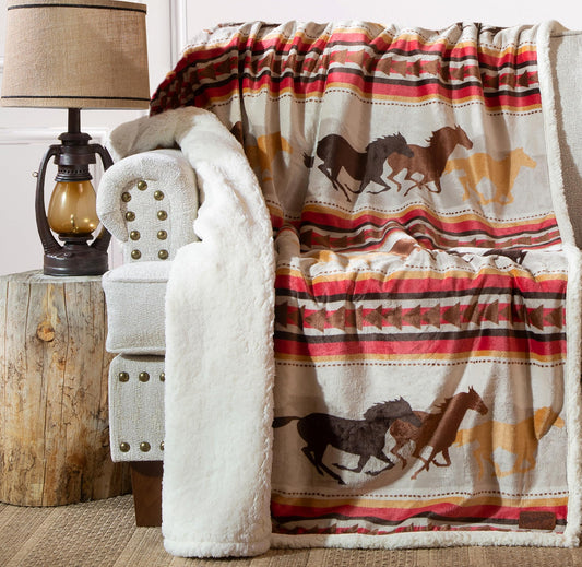 Carstens gros plan motifs chevaux multicolores pour ambiance country