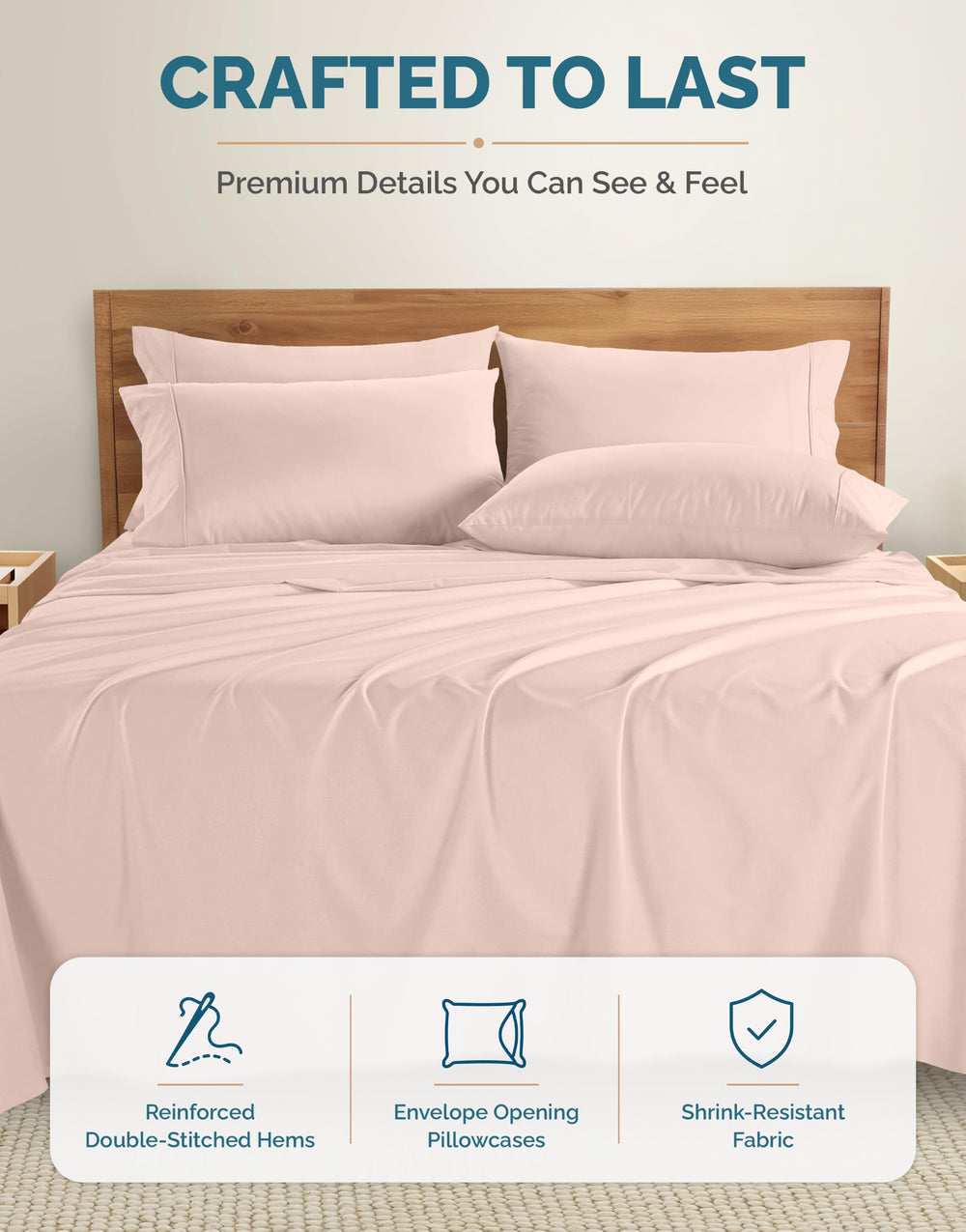 Casa Platino drap Full posé sur matelas pour comparaison d'échelle et ajustement