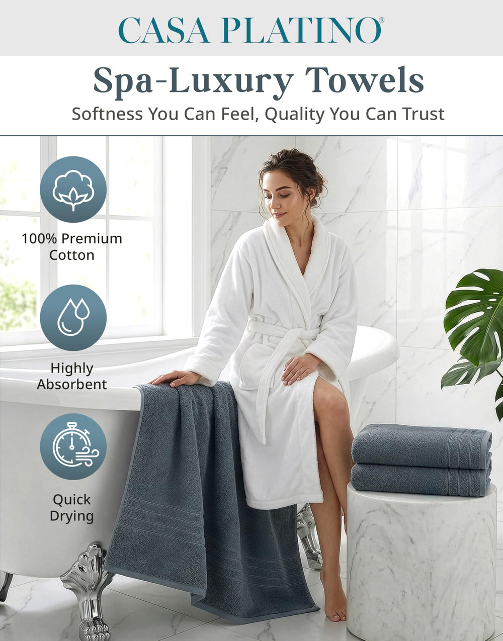 Casa Platino gros plan de la texture en boucles pour absorption améliorée