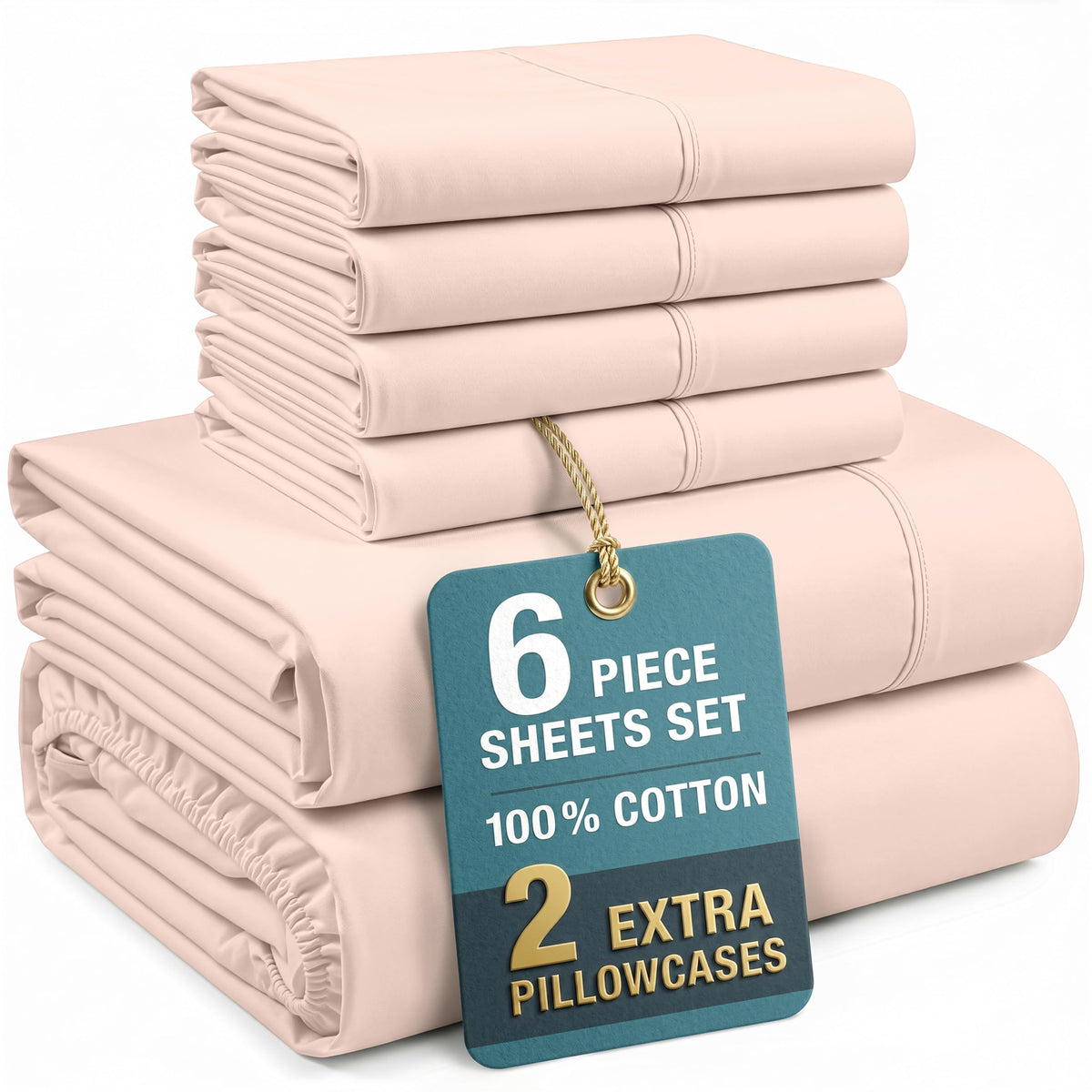 Casa Platino ensemble Full Veiled Rose présenté sur lit, look hôtelier et fraîcheur