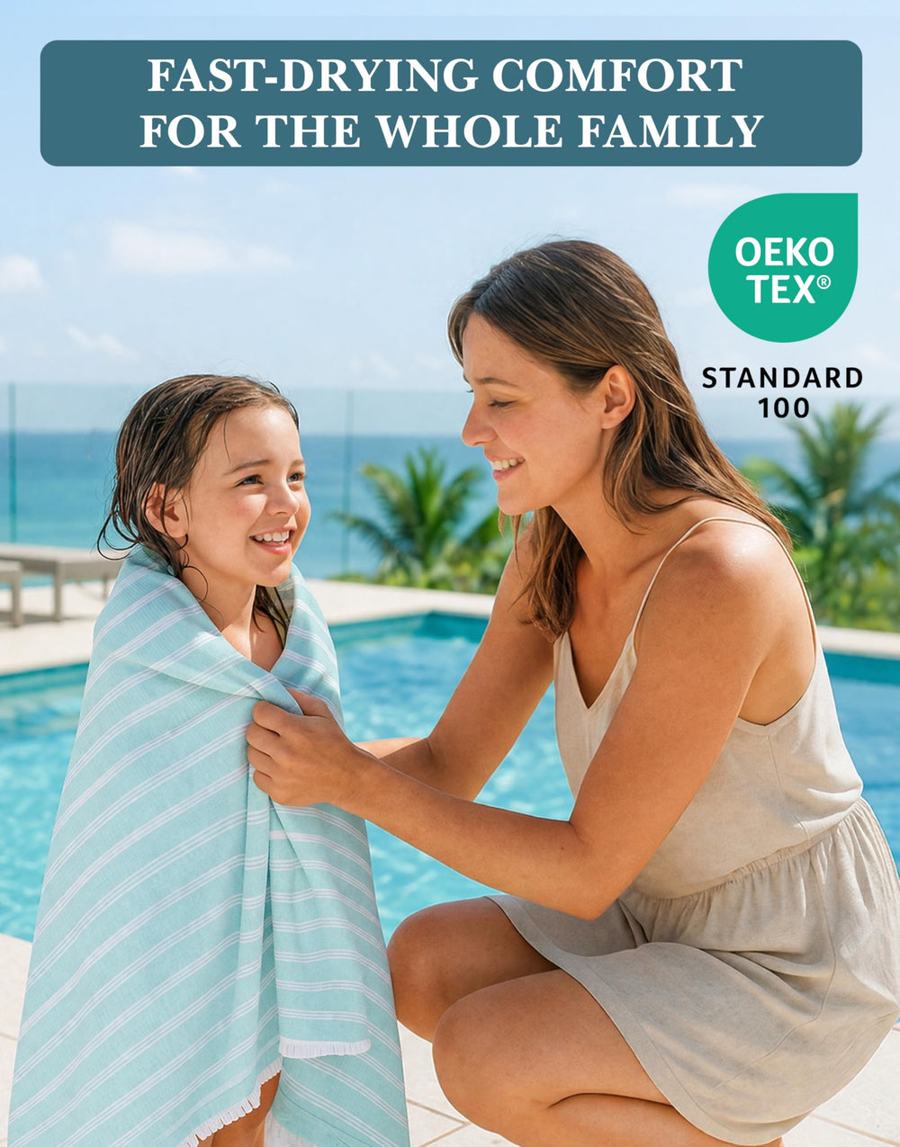 Casa Platino trois serviettes ensemble montrant choix pour familles
