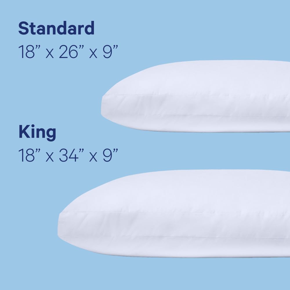 Casper oreillers King côte à côte montrant taille généreuse pour couples