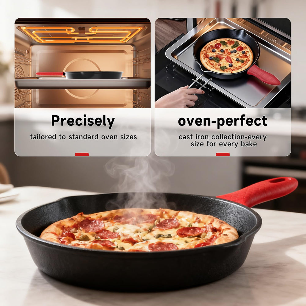 Cast Iron Skillet au four avec aliments démontrant polyvalence et cuisson uniforme