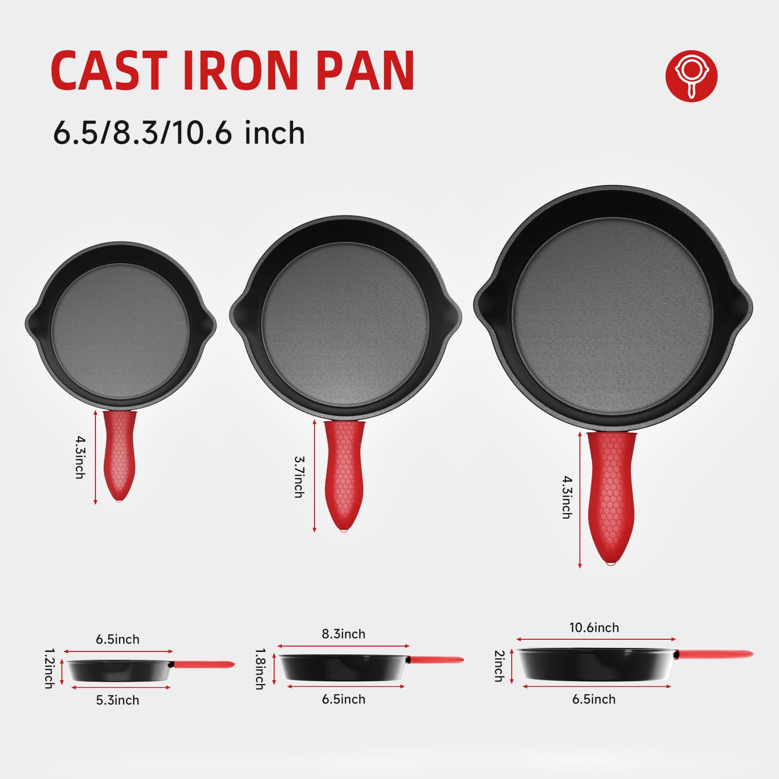 Cast Iron Skillet gros plan de la surface pré-assaisonnée pour cuisson antiadhésive