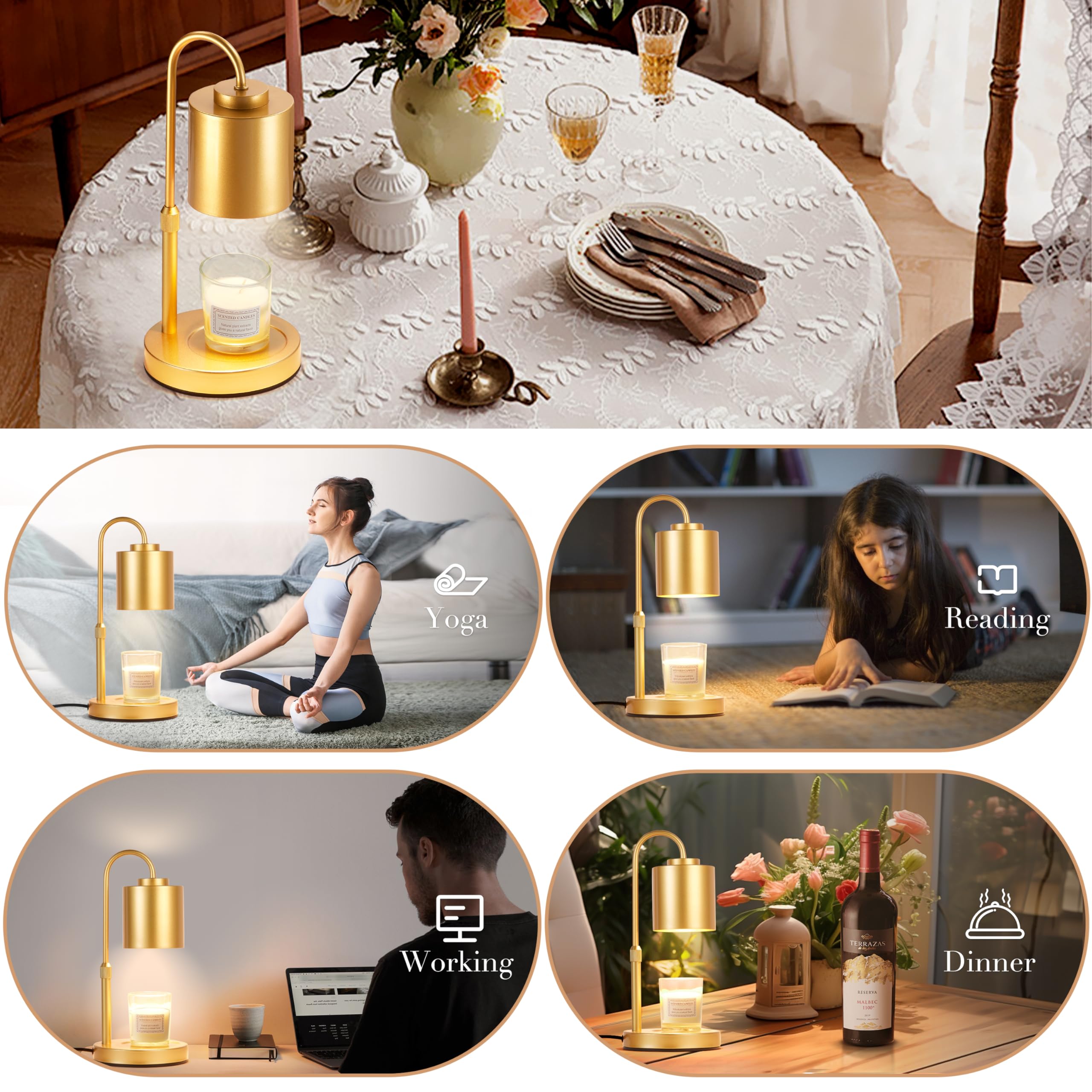 CASTLELIFE lampe en ambiance chambre, diffuse parfum sans flamme