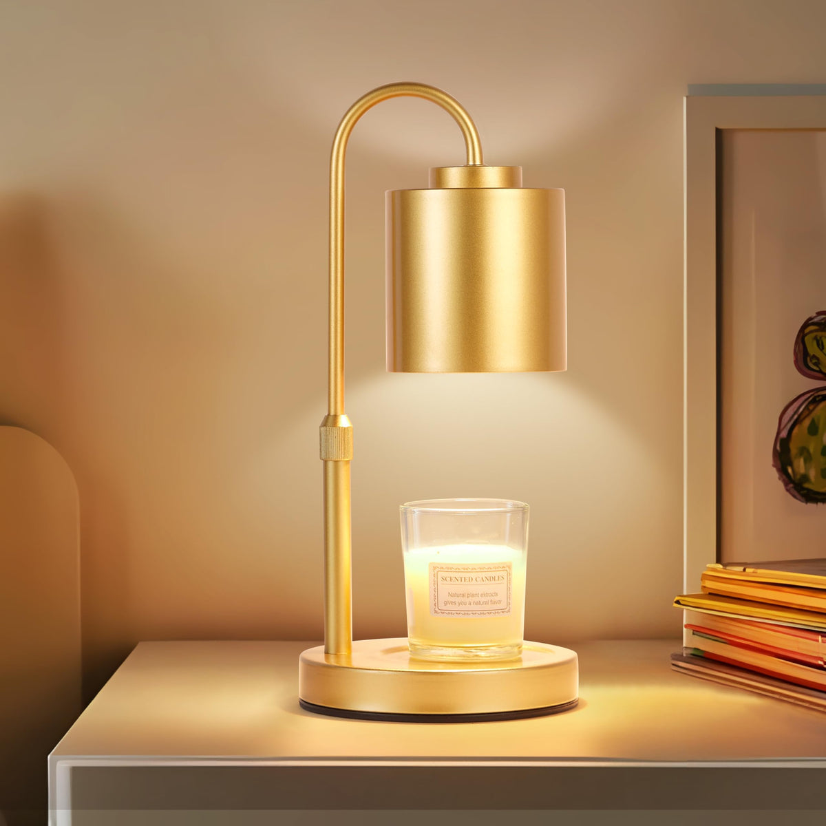 CASTLELIFE lampe chauffe-bougie vue avant, design élégant et sans flamme