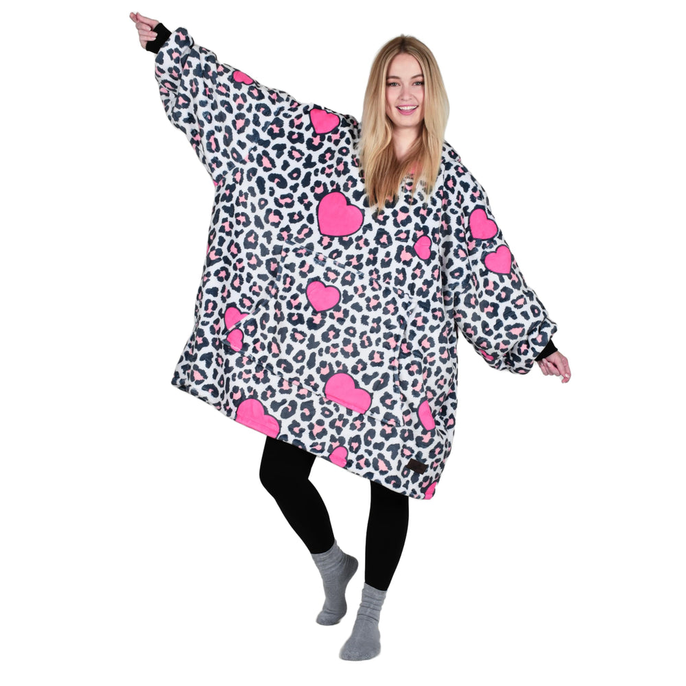 Catalonia hoodie vue avant emballage montrant coupe oversize et capuche, chaleur garantie