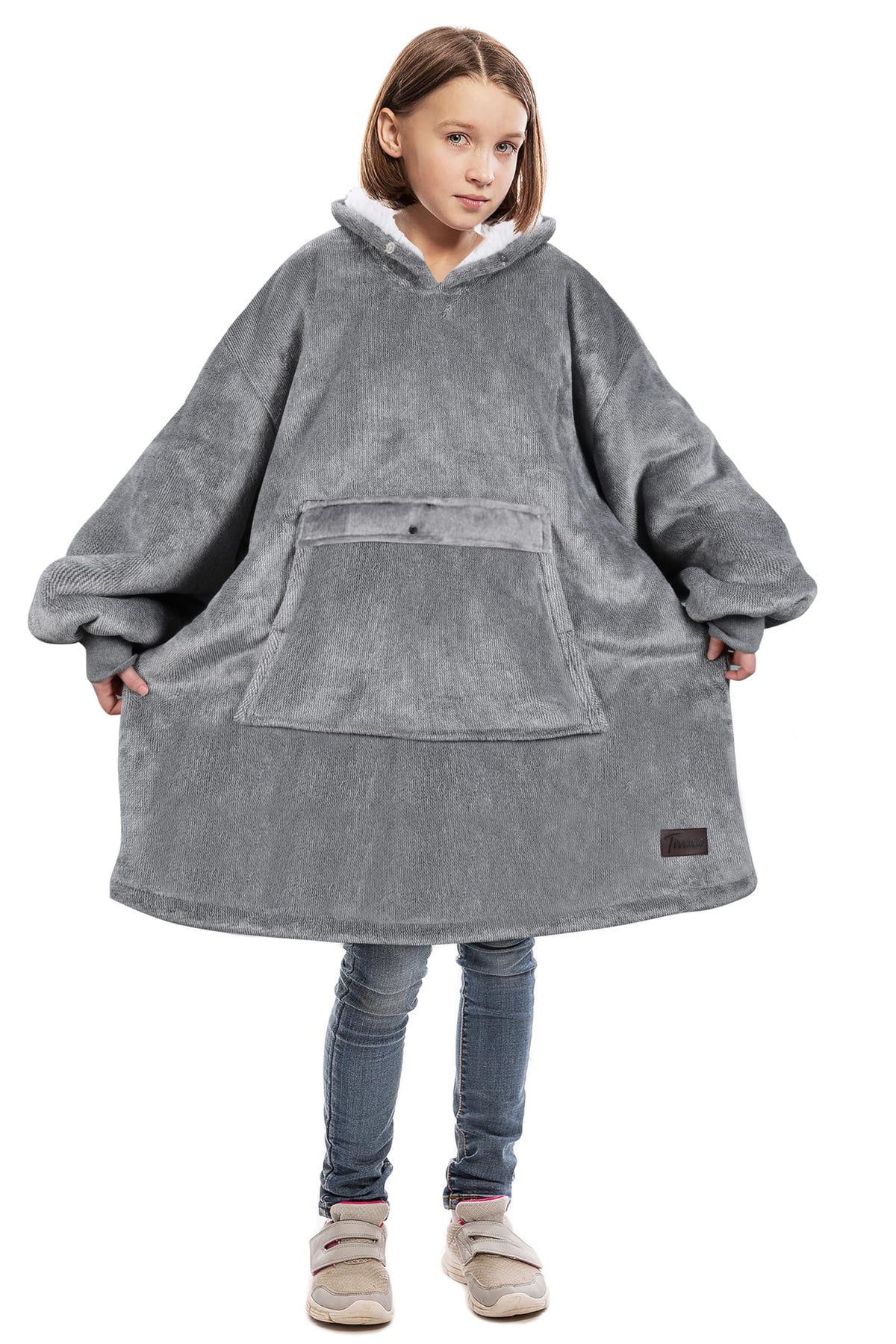 Catalonia hooded blanket vue face montrant coupe oversize et confort