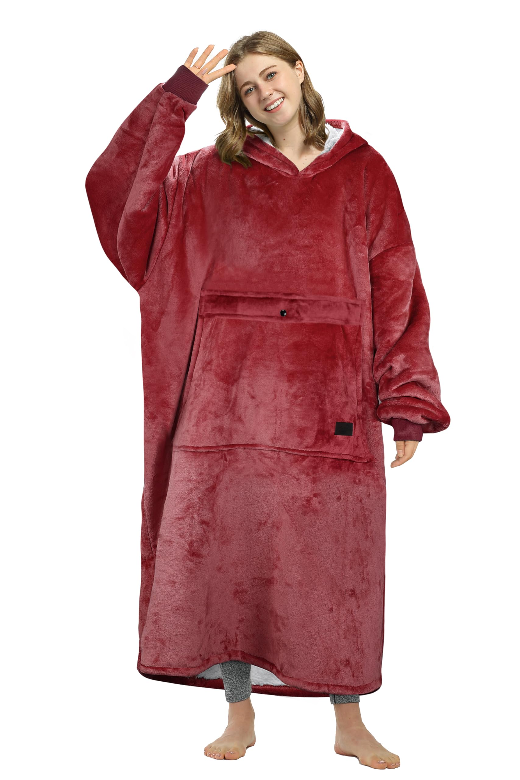 Catalonia face avant du hoodie-blanket montrant la coupe oversize et confort