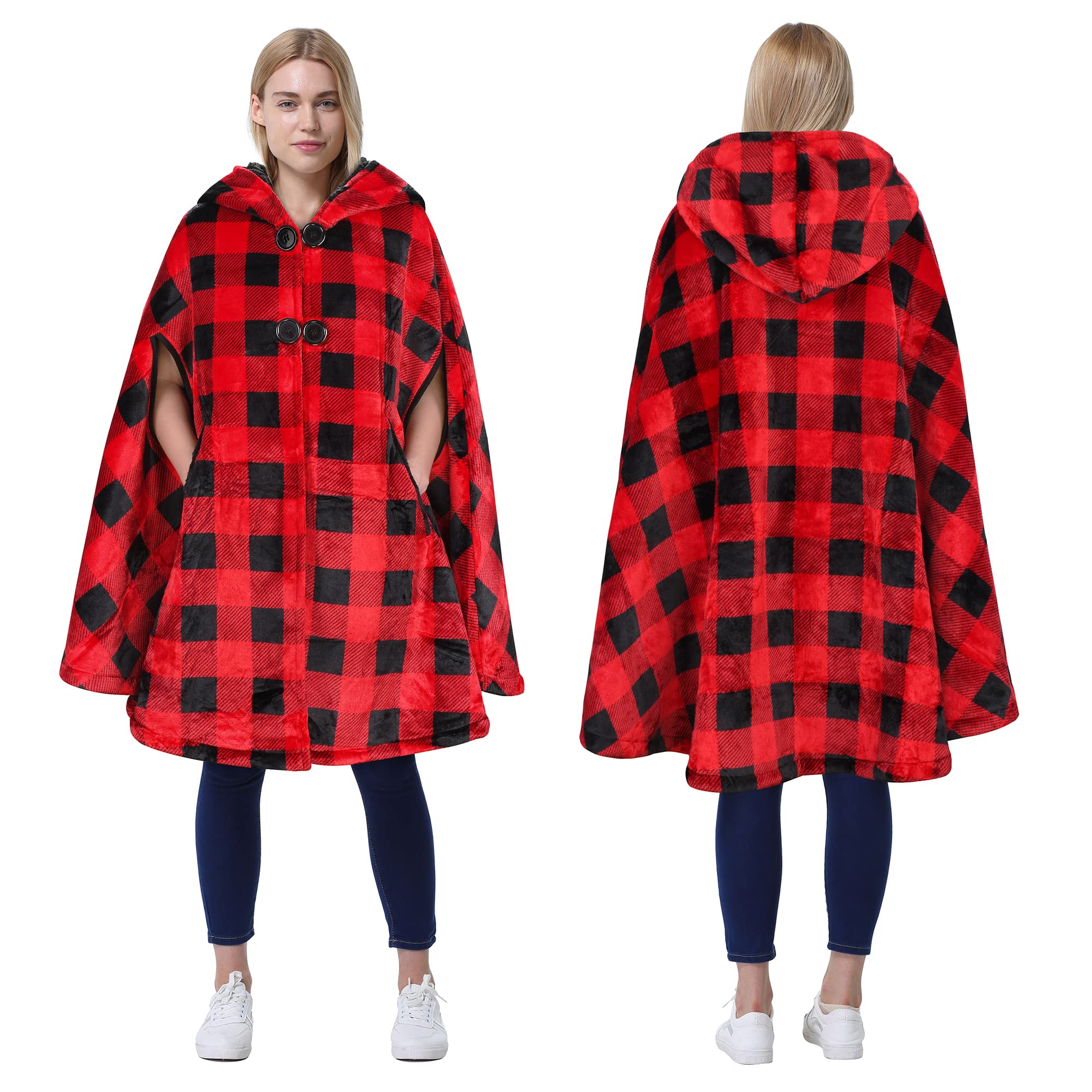 Catalonia poncho vue de face montrant la coupe oversize et le style polyvalent