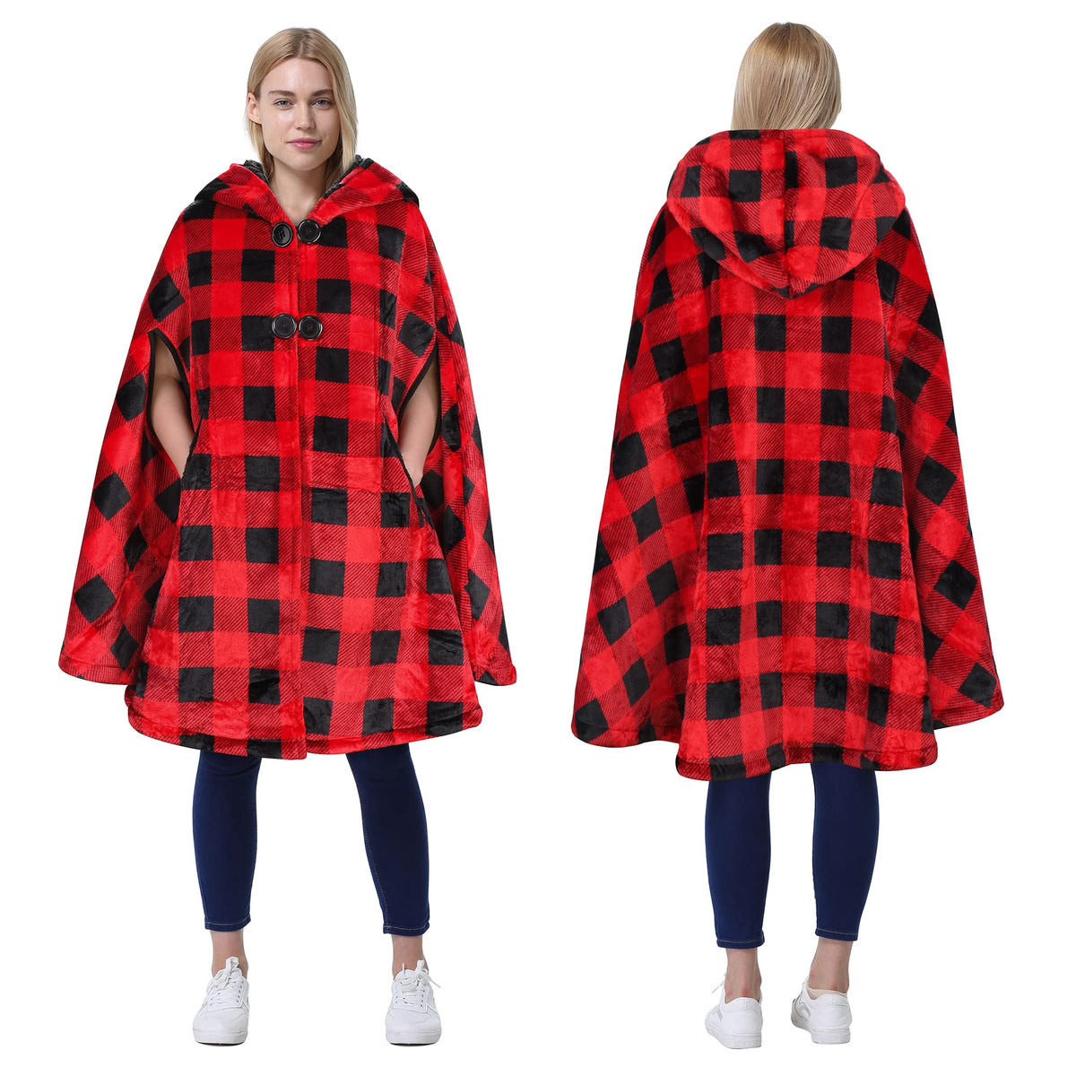 Catalonia poncho vue de face montrant la coupe oversize et le style polyvalent